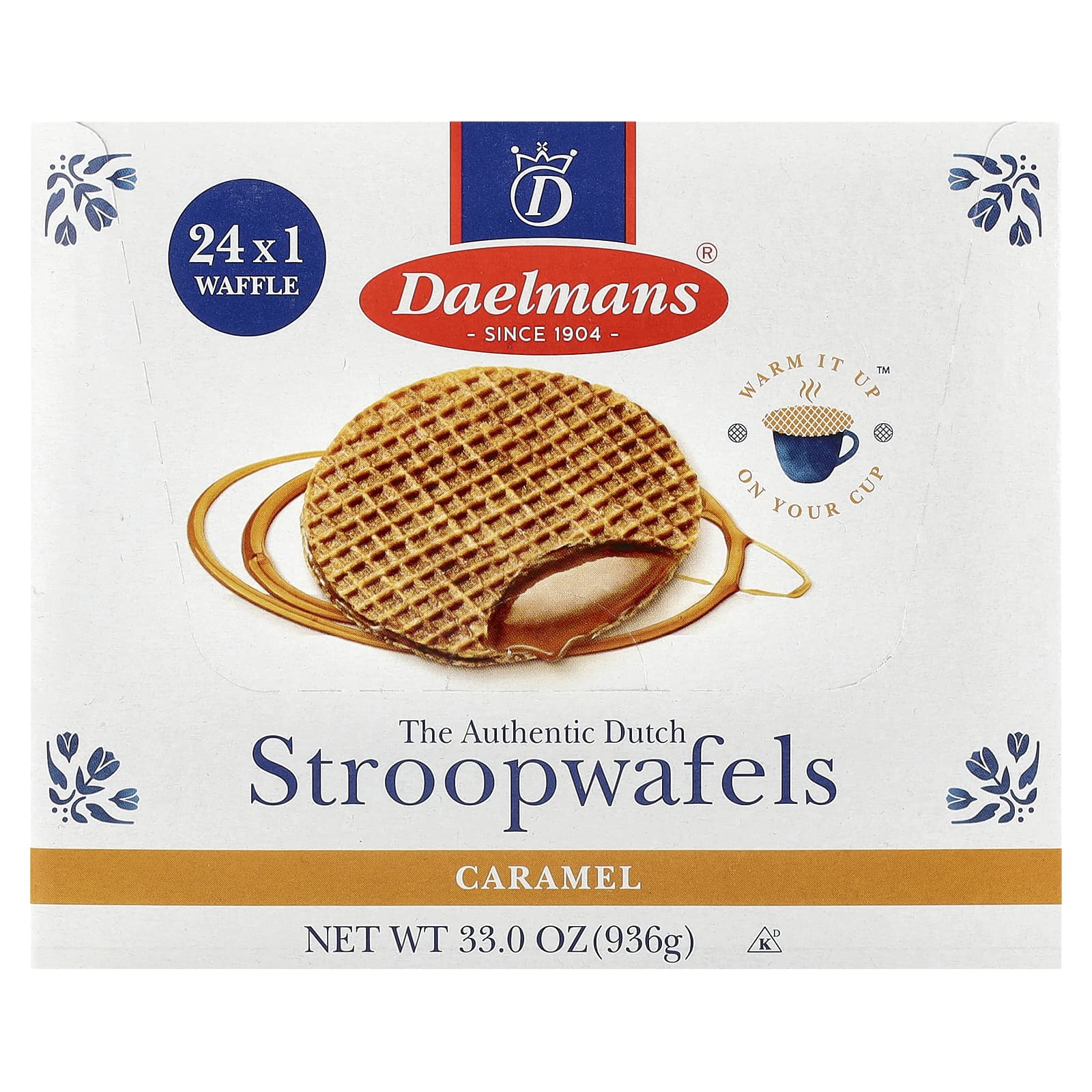Authentic Dutch Caramel Stroopwafels by Daelmans - 24 Waffles - Image 1