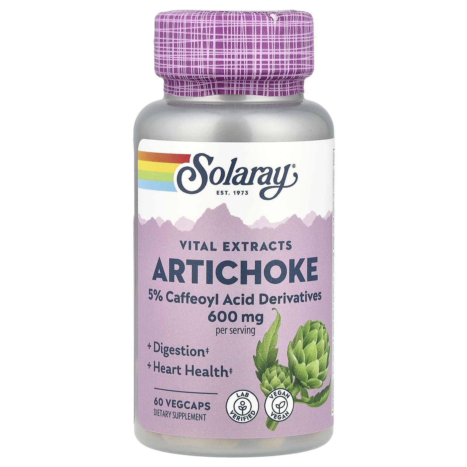 Solaray, Vital Extracts, Artichoke, 60 Vegcaps (300 mg per Capsule) - Image 1