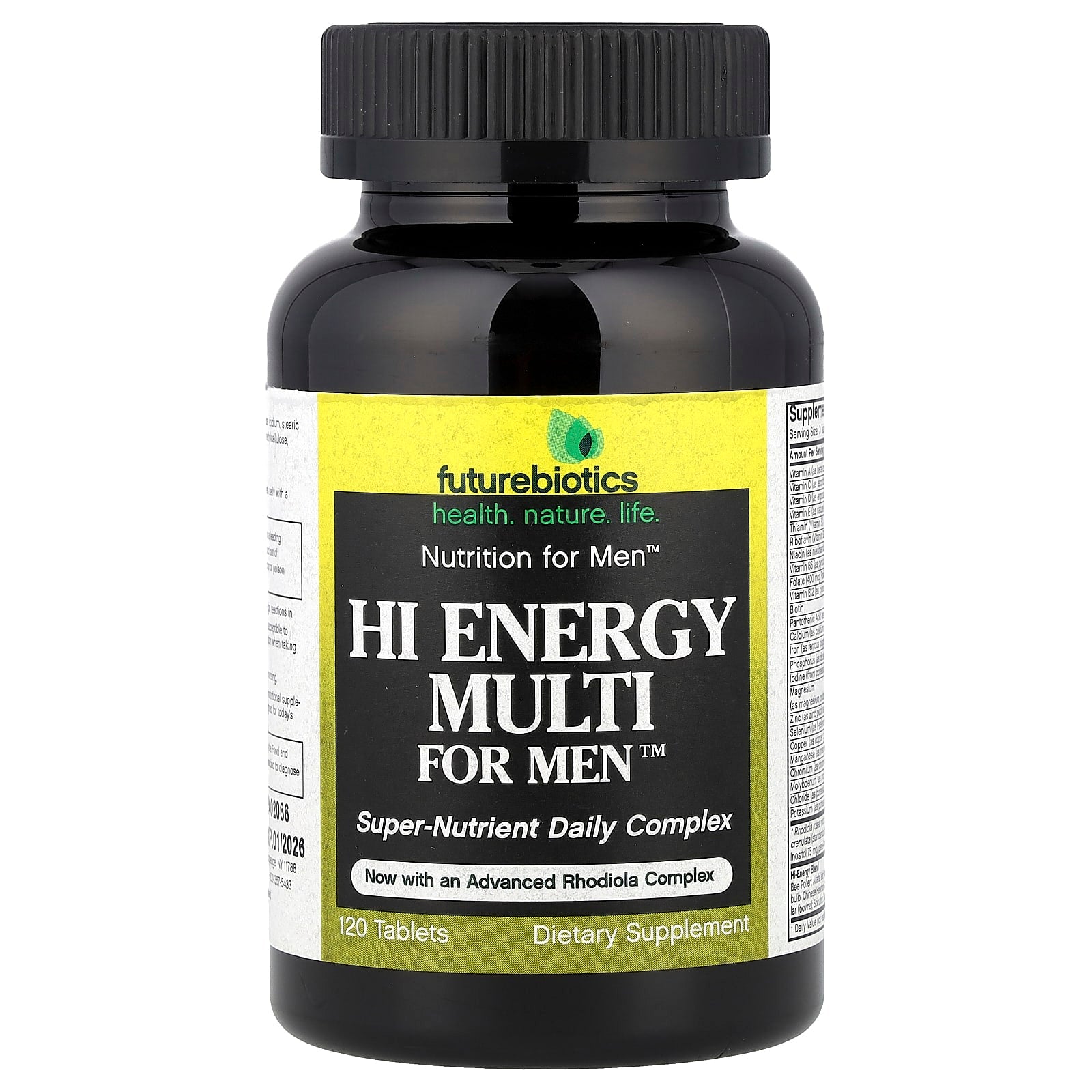 FutureBiotics Hi Energy Multi for Men, Advanced Rhodiola Complex, 120 Tablets - Image 1