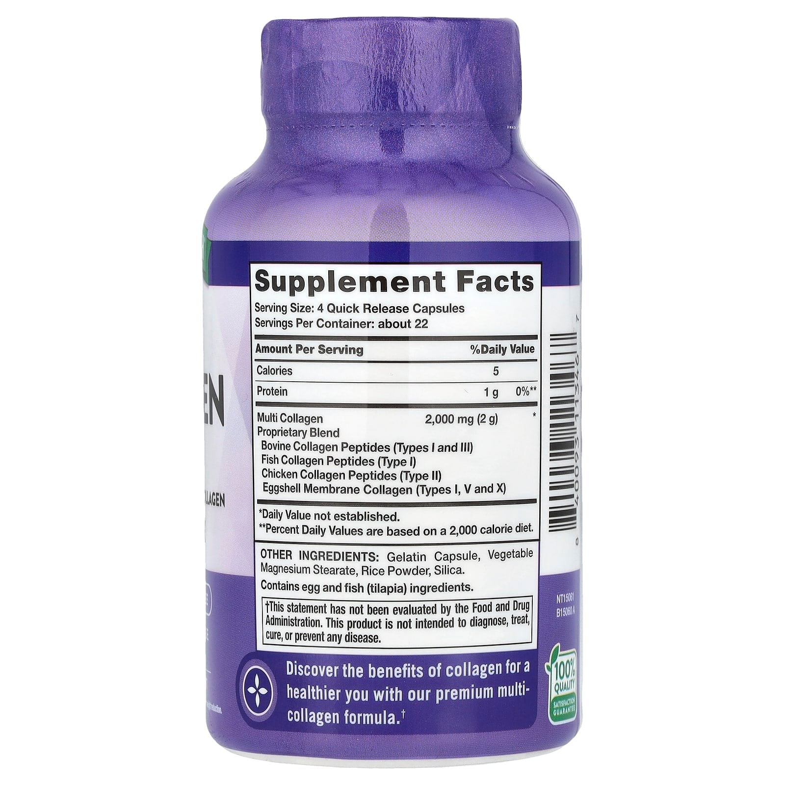 Nature's Truth, Multi Collagen Peptides, 90 Quick Release Capsules (500 mg per Capsule) - Image 2