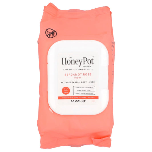 The Honey Pot Company, Bergamot Rose Wipes, 30 Count - Image 1