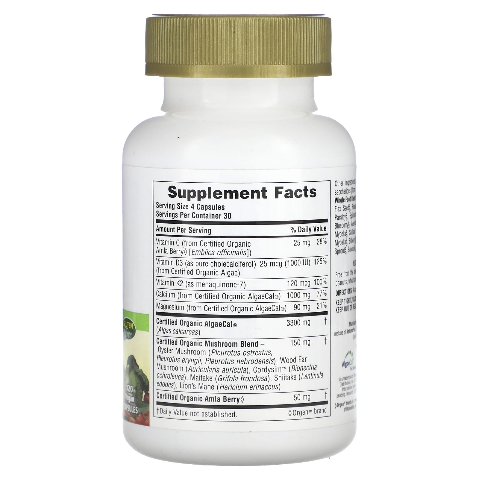 NaturesPlus, Source of Life Garden, Organic Bone Support, 120 Vegan Capsules - Image 2
