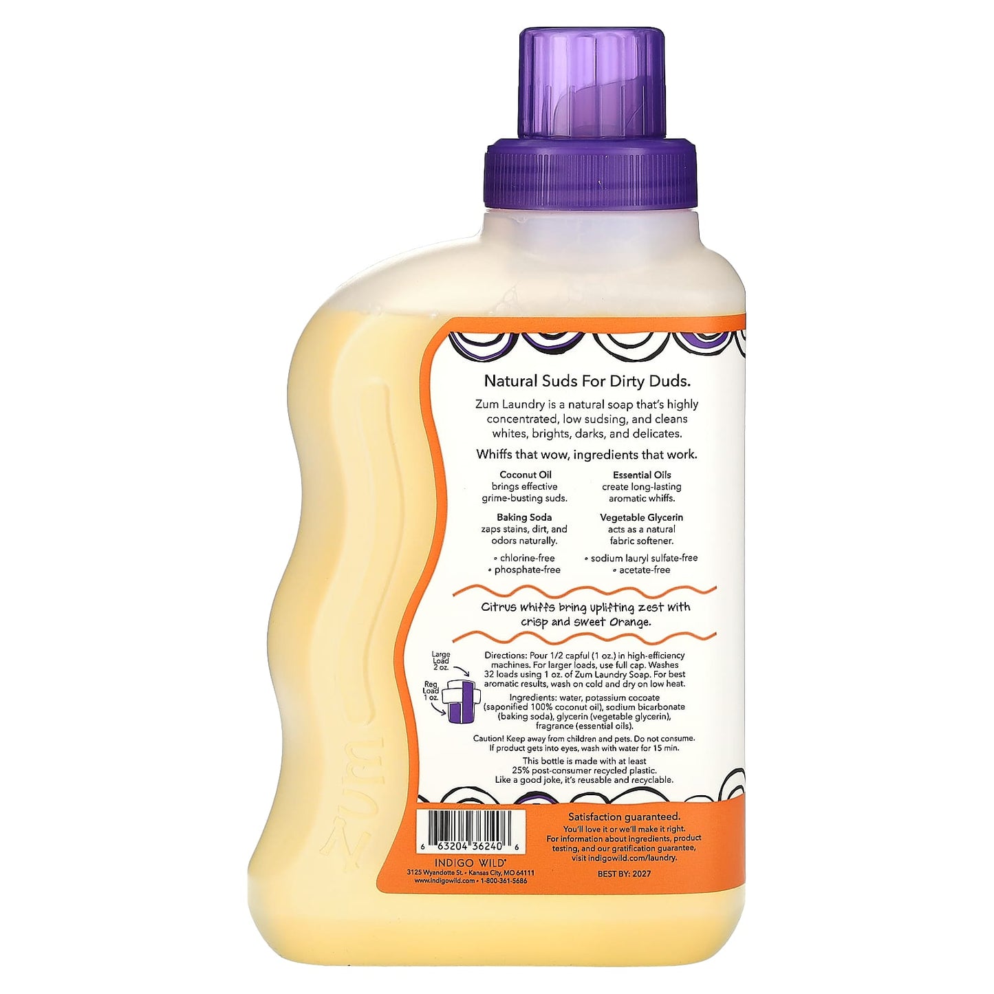 ZUM, Laundry Soap, Sweet Orange, 32 fl oz (0.94 l) - Image 2