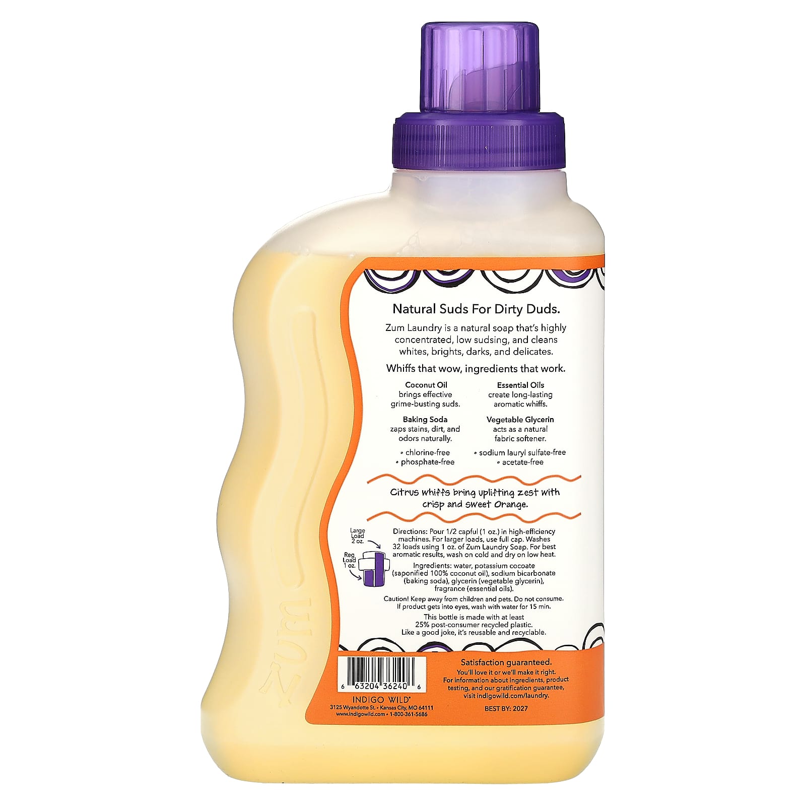 ZUM, Laundry Soap, Sweet Orange, 32 fl oz (0.94 l) - Image 2