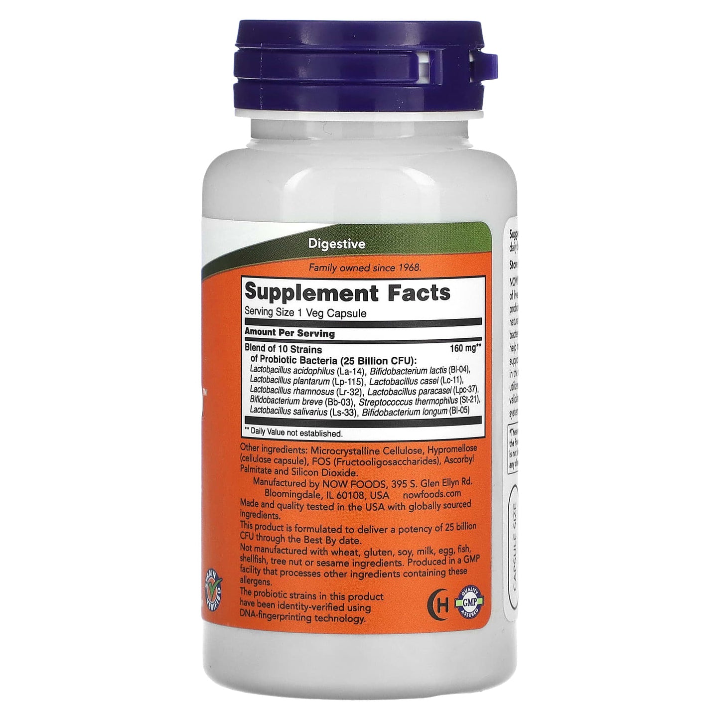 NOW Foods, Probiotic-10, 25 Billion, 100 Veg Capsules - Image 2