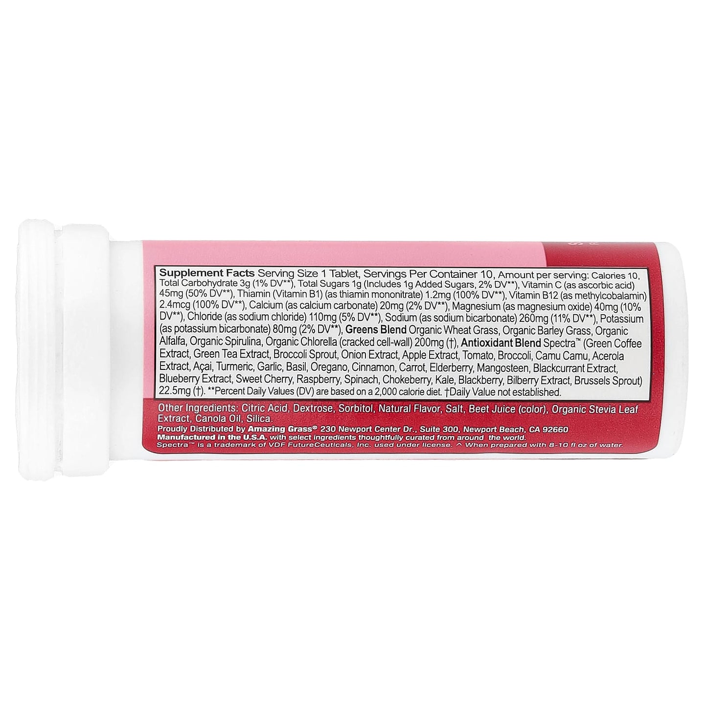 Amazing Grass Strawberry Lemonade Fizzy Greens Tablets - Electrolyte Supplement - Image 2
