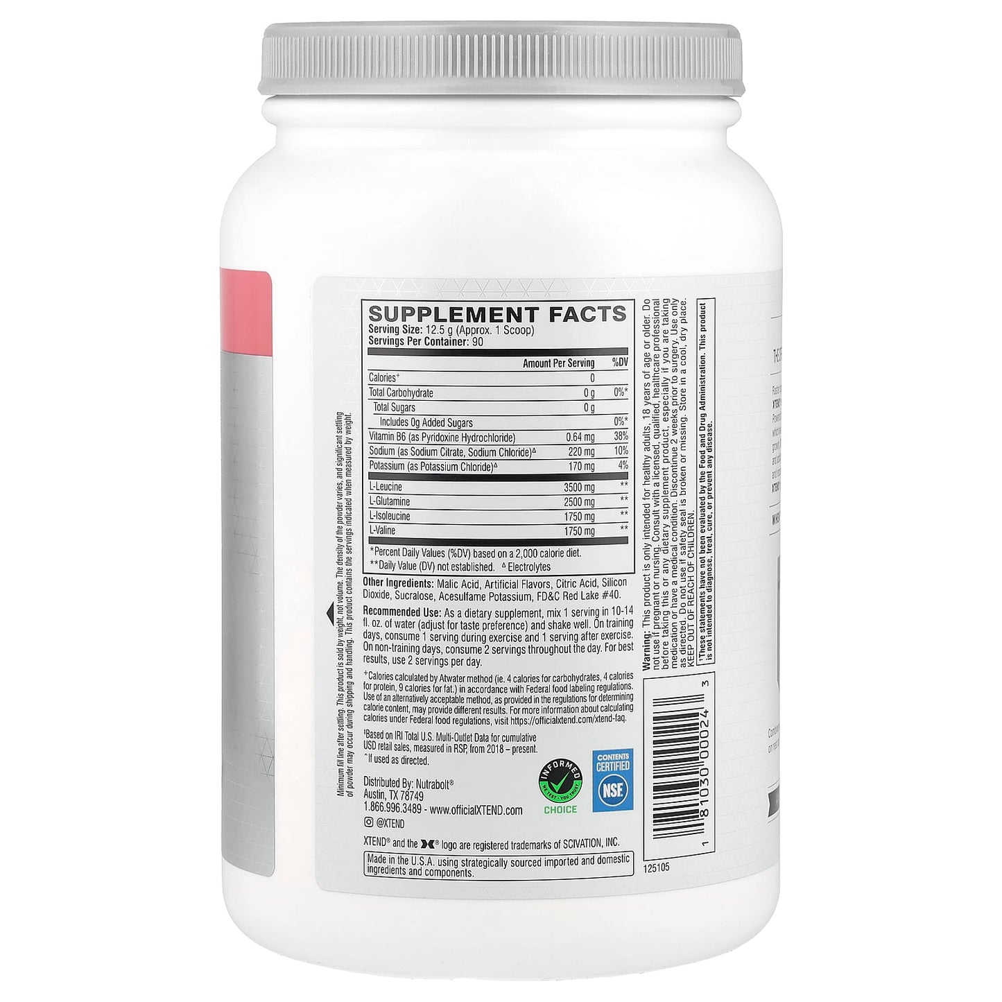 XTEND, The Original 7G BCAA, Watermelon Explosion, 2.48 lb (1.13 kg) - Image 2