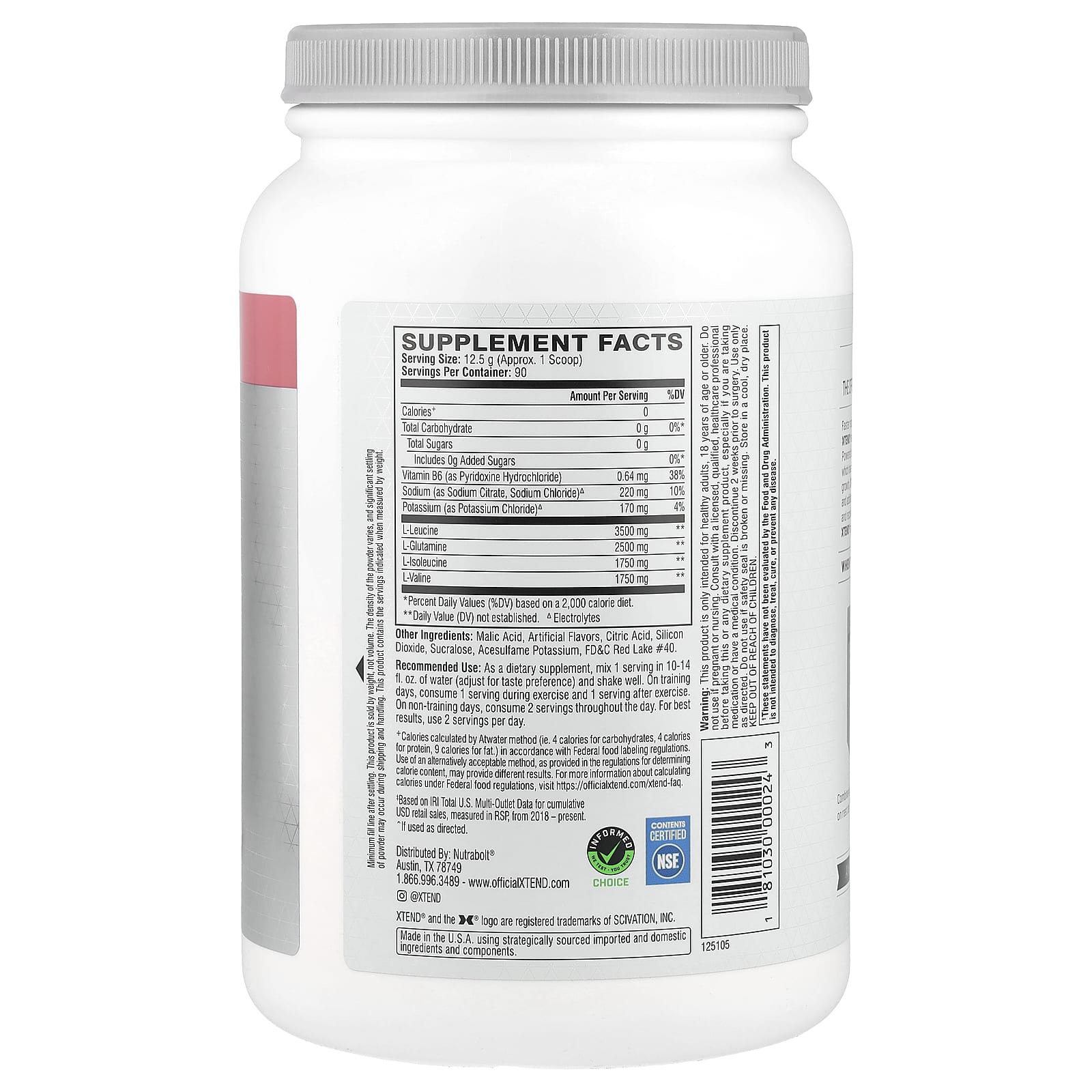 XTEND, The Original 7G BCAA, Watermelon Explosion, 2.48 lb (1.13 kg) - Image 2