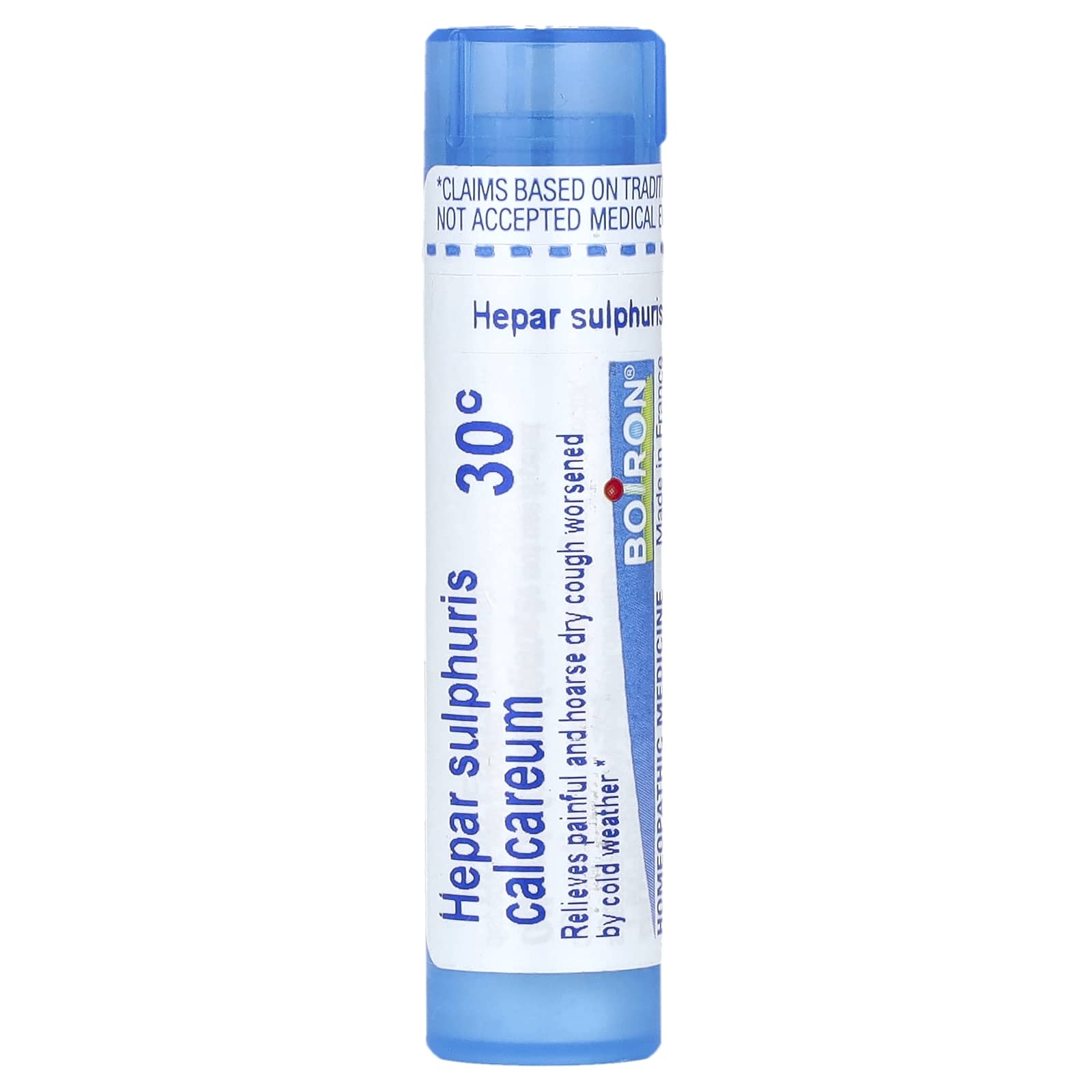 Boiron Hepar Sulphuris Calcareum for Dry Cough Relief 30C, 80 Pellets - Image 1