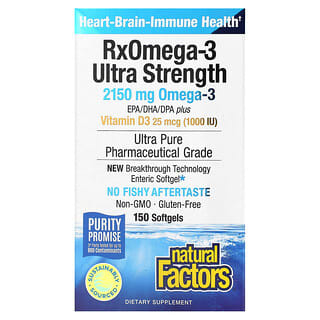 Ultra Strength Omega-3 with Vitamin D3 - 150 Softgels for Heart Health