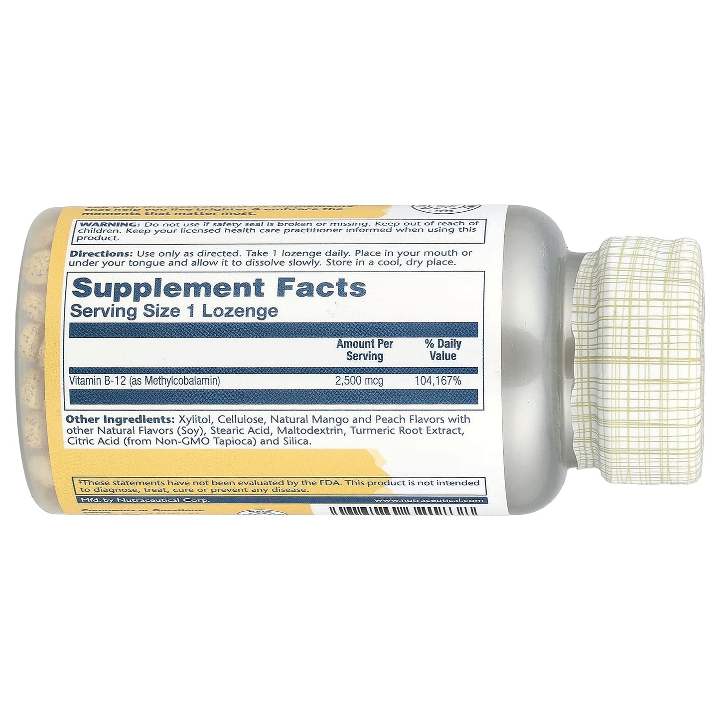 Solaray, Methyl B-12 Lozenges, Natural Mango Peach, 2,500 mcg, 60 Lozenges - Image 2