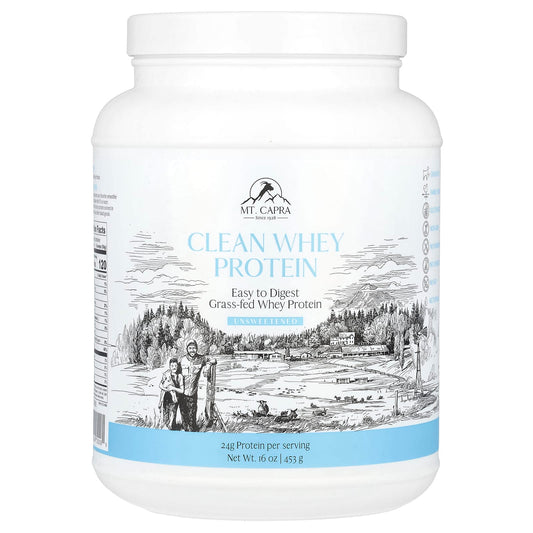 Mt. Capra, Clean Whey Protein, Unsweetened, 16 oz (453 g) - Image 1