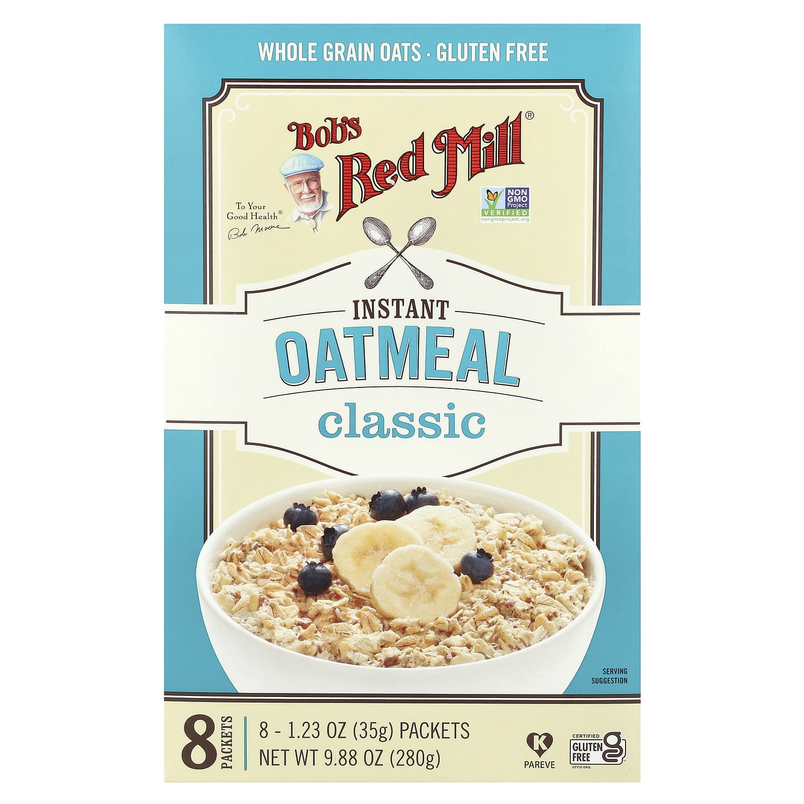 Bob's Red Mill Classic Instant Oatmeal, 8 Packets, 100% Whole Grain - Image 1