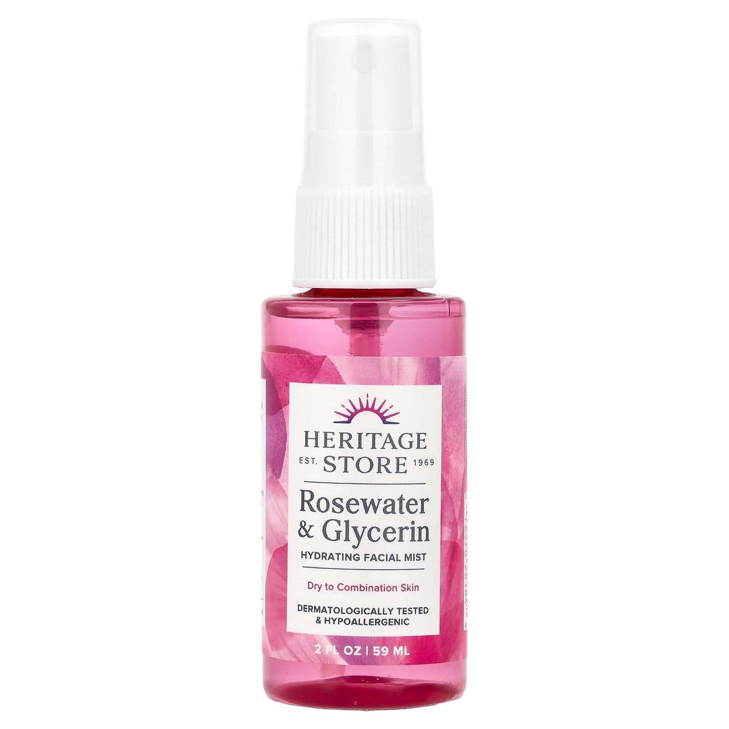Rosewater & Glycerin Facial Mist for Dry/Combination Skin by Heritage Store - Image 1