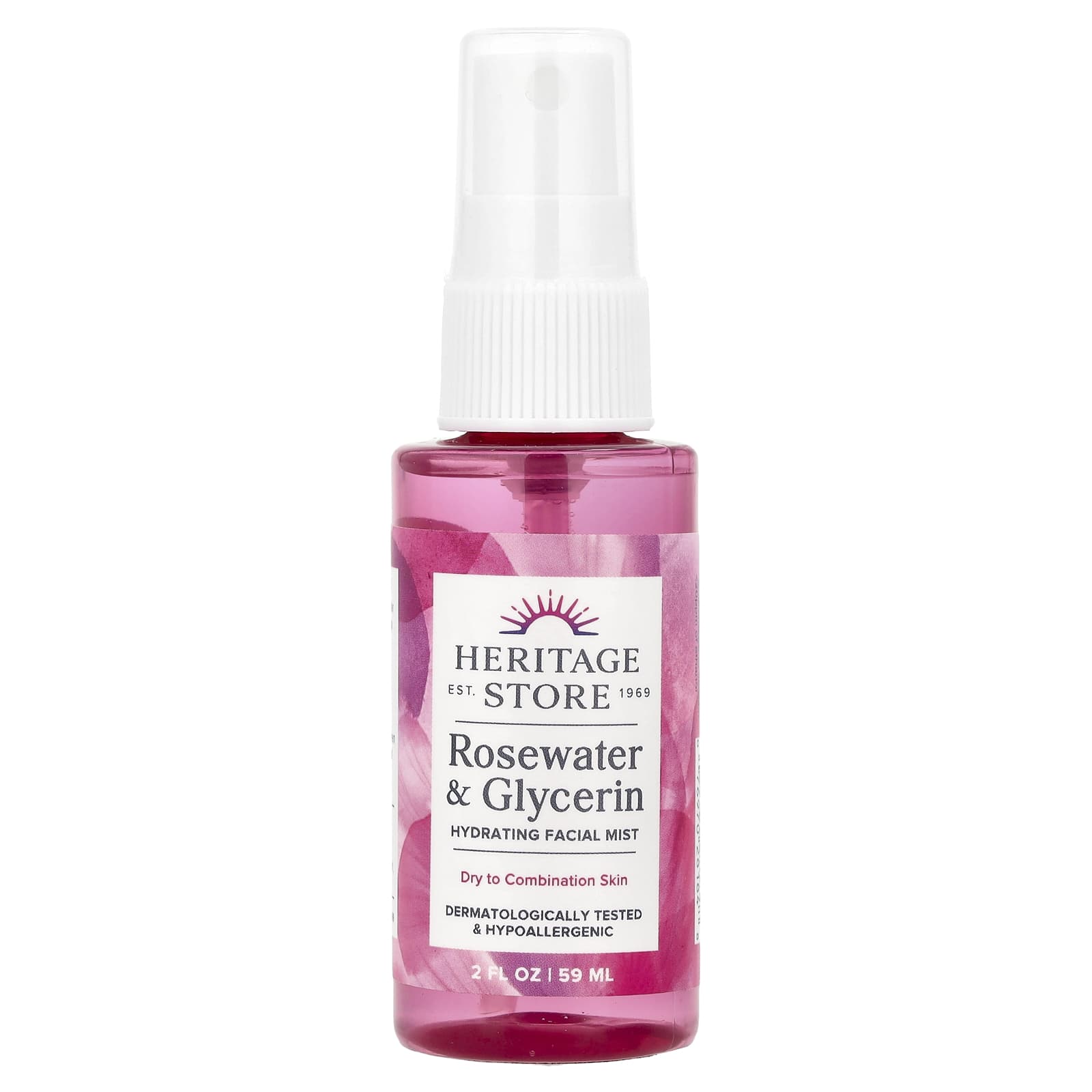 Rosewater & Glycerin Facial Mist for Dry/Combination Skin by Heritage Store - Image 1
