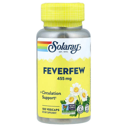Solaray, Feverfew, 455 mg, 100 VegCaps - Image 1
