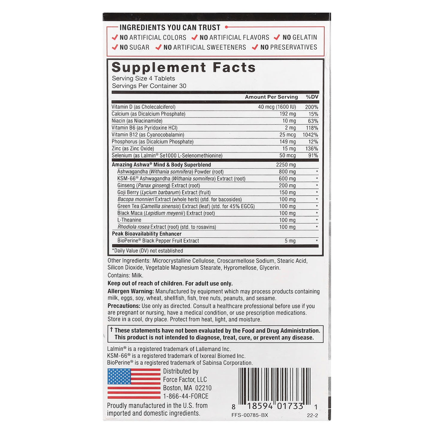 Ashwa Stress Relief & Brain Function Supplement by Force Factor - Image 2