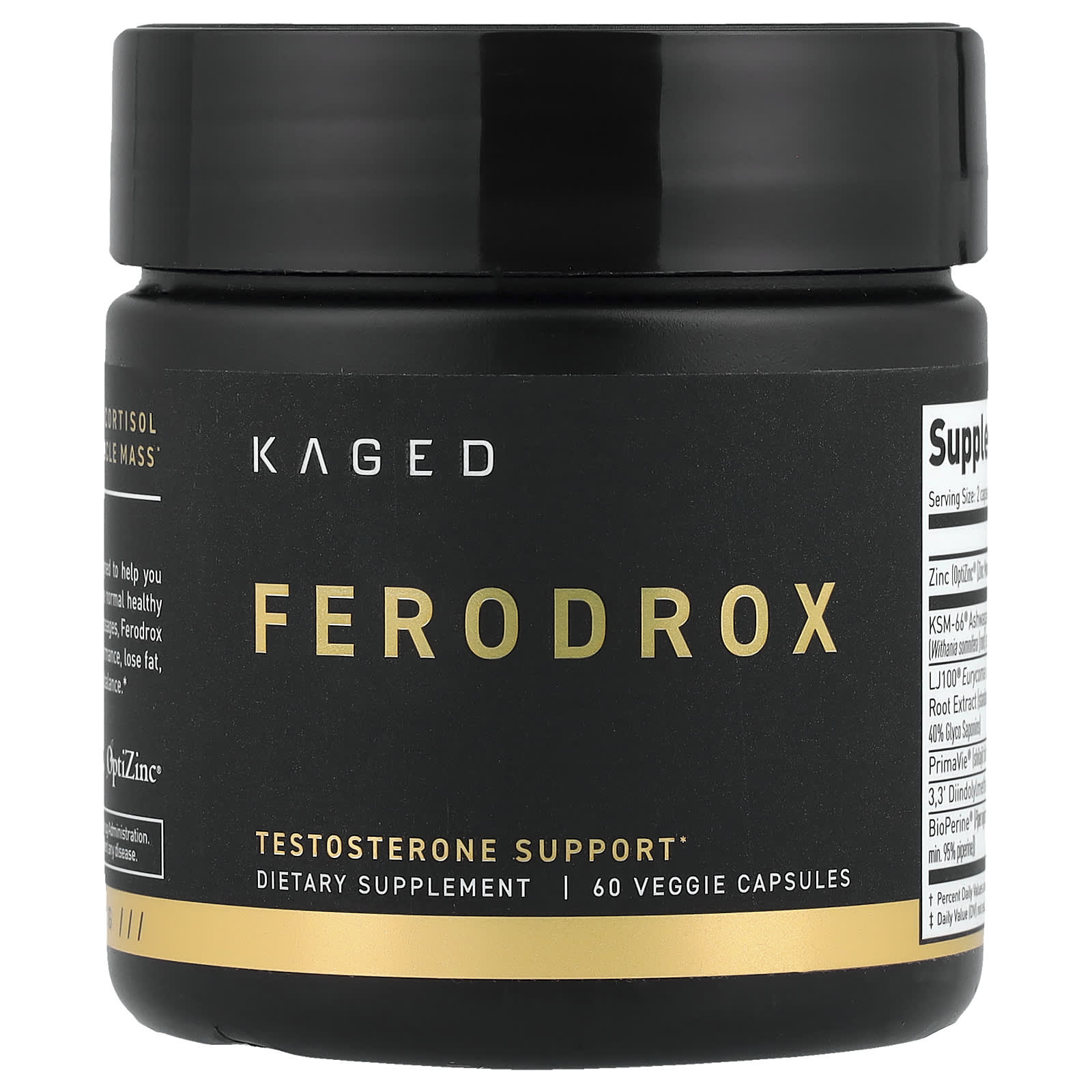 Boost Testosterone with Kaged Ferodrox - 60 Veggie Capsules - Image 1
