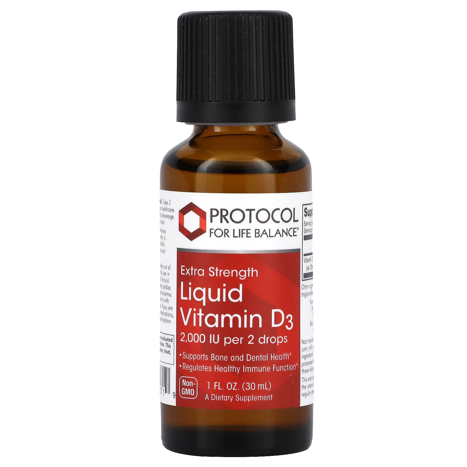Protocol for Life Balance, Liquid Vitamin D3, Extra Strength , 2,000 IU, 1 fl oz (30 ml) - Image 1