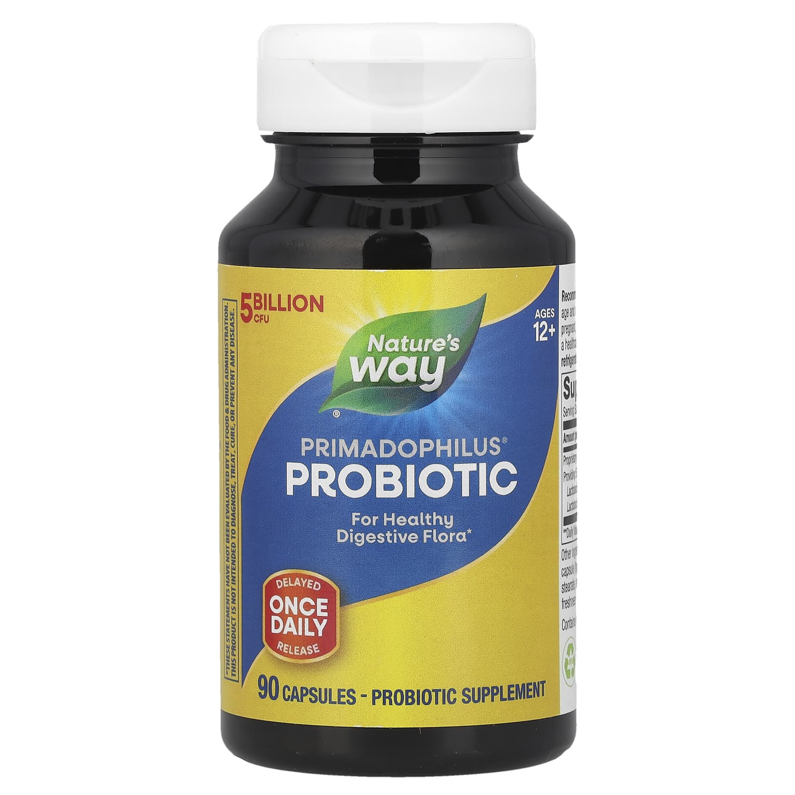 Nature's Way, Primadophilus® Probiotic, Ages 12+, 5 Billion CFU, 90 Capsules - Image 1