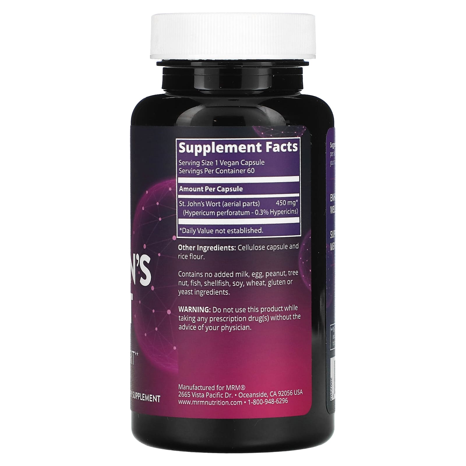 MRM Nutrition, St. John's Wort, 60 Vegan Capsules (450 mg per Capsule) - Image 2
