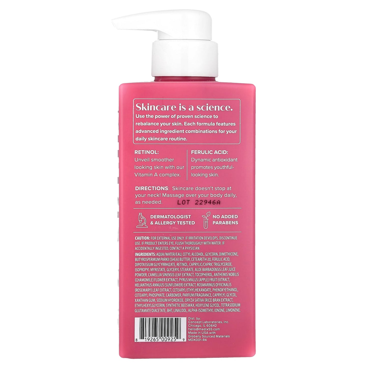 Medix 5.5, Body Cream, Retinol + Ferulic Acid, 15 fl oz (444 ml) - Image 2