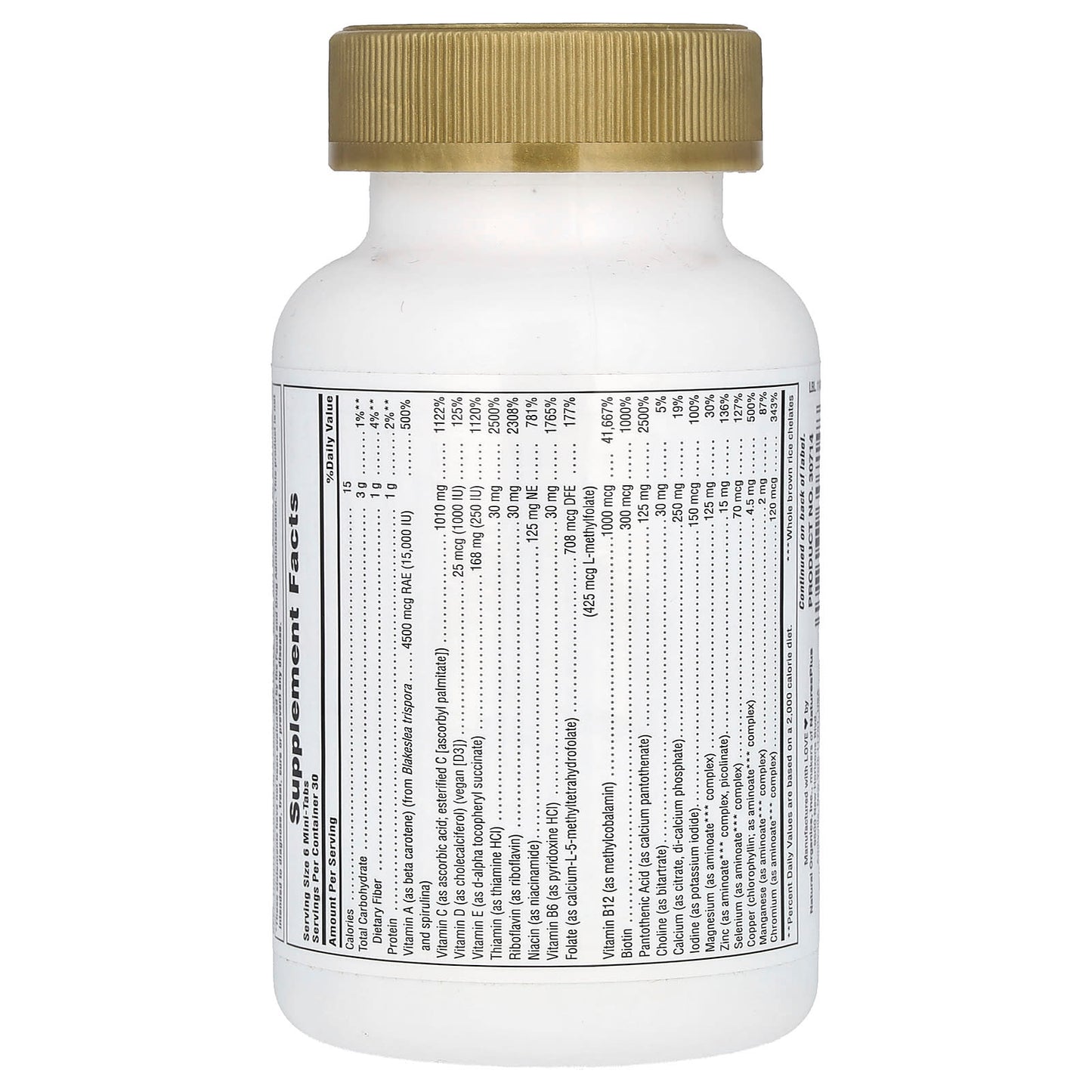NaturesPlus, Source of Life®, Gold, The Ultimate Multivitamin Supplement, 180 Mini-Tabs - Image 2