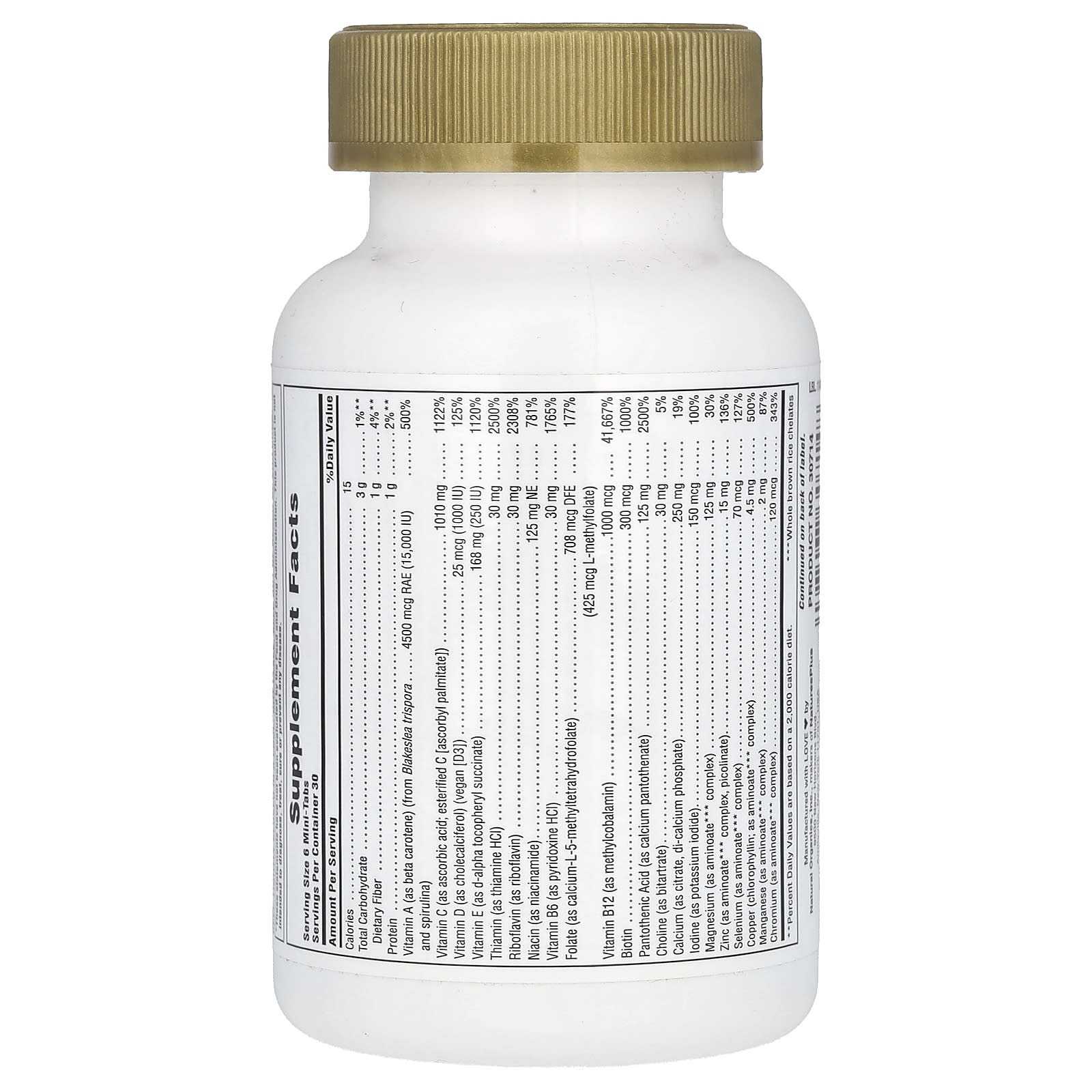 NaturesPlus, Source of Life®, Gold, The Ultimate Multivitamin Supplement, 180 Mini-Tabs - Image 2