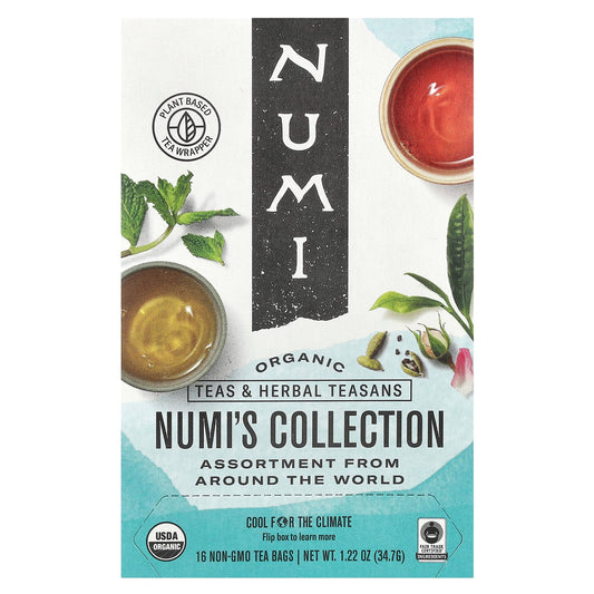Numi Tea, Organic Teas & Herbal Teasans, Numi's Collection, 16 Non-GMO Tea Bags, 1.22 oz (34.7 g) - Image 1