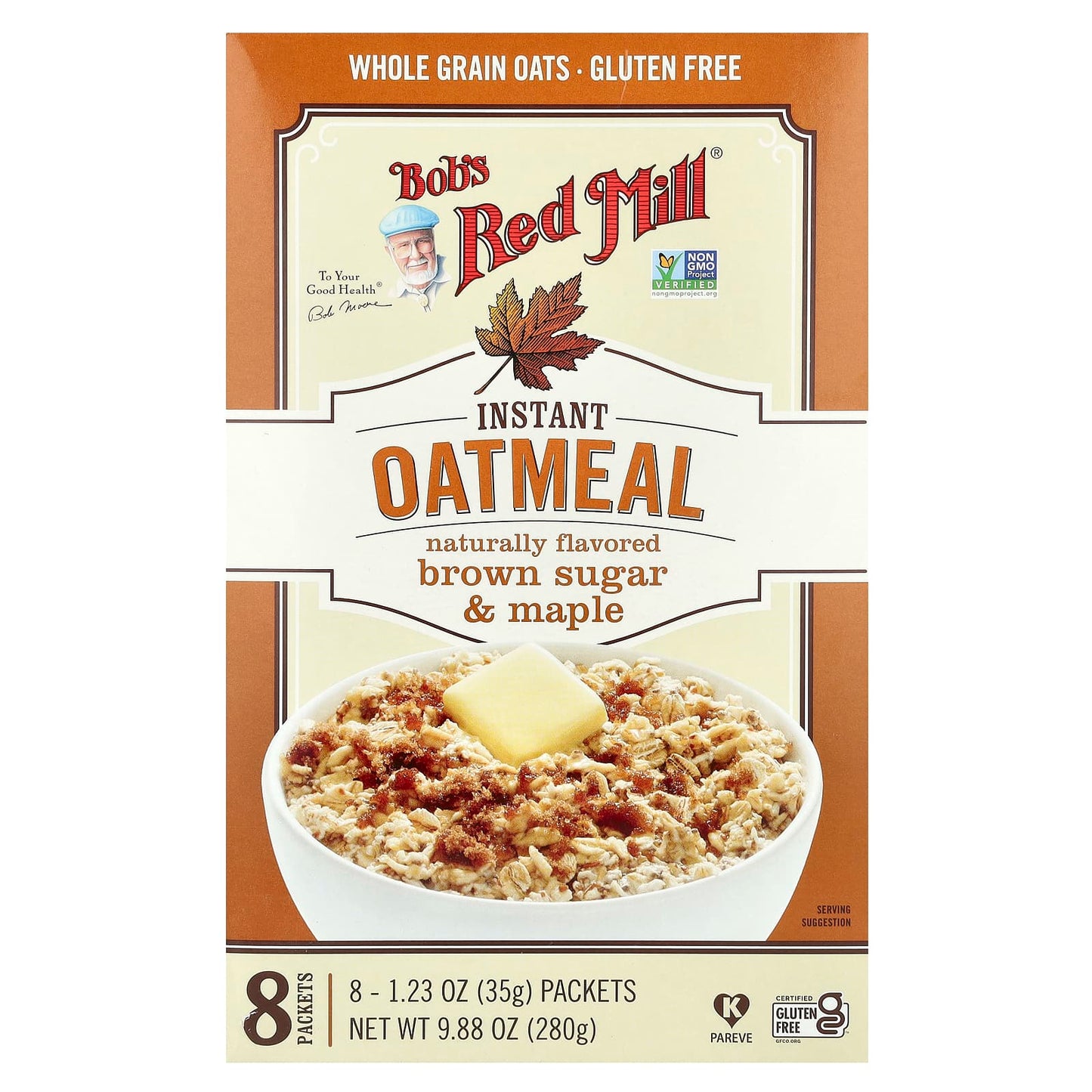 Bob's Red Mill Gluten-Free Instant Oatmeal, Brown Sugar & Maple - Image 1