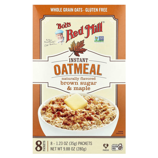 Bob's Red Mill Gluten-Free Instant Oatmeal, Brown Sugar & Maple - Image 1