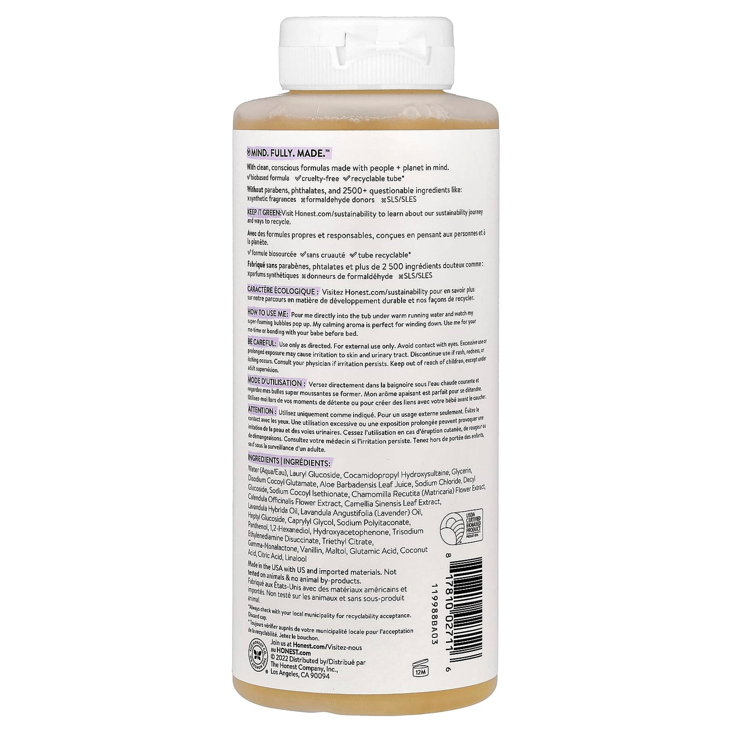 The Honest Company, Calm™ Bubble Bath, Lavender, 12 fl oz (355 ml) - Image 2