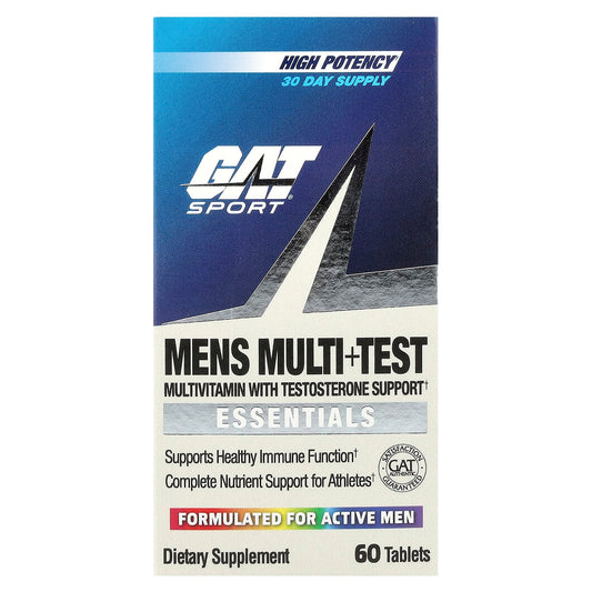 GAT Men's Multivitamin + Testosterone Booster, 60 Tablets, High Potency - Image 1