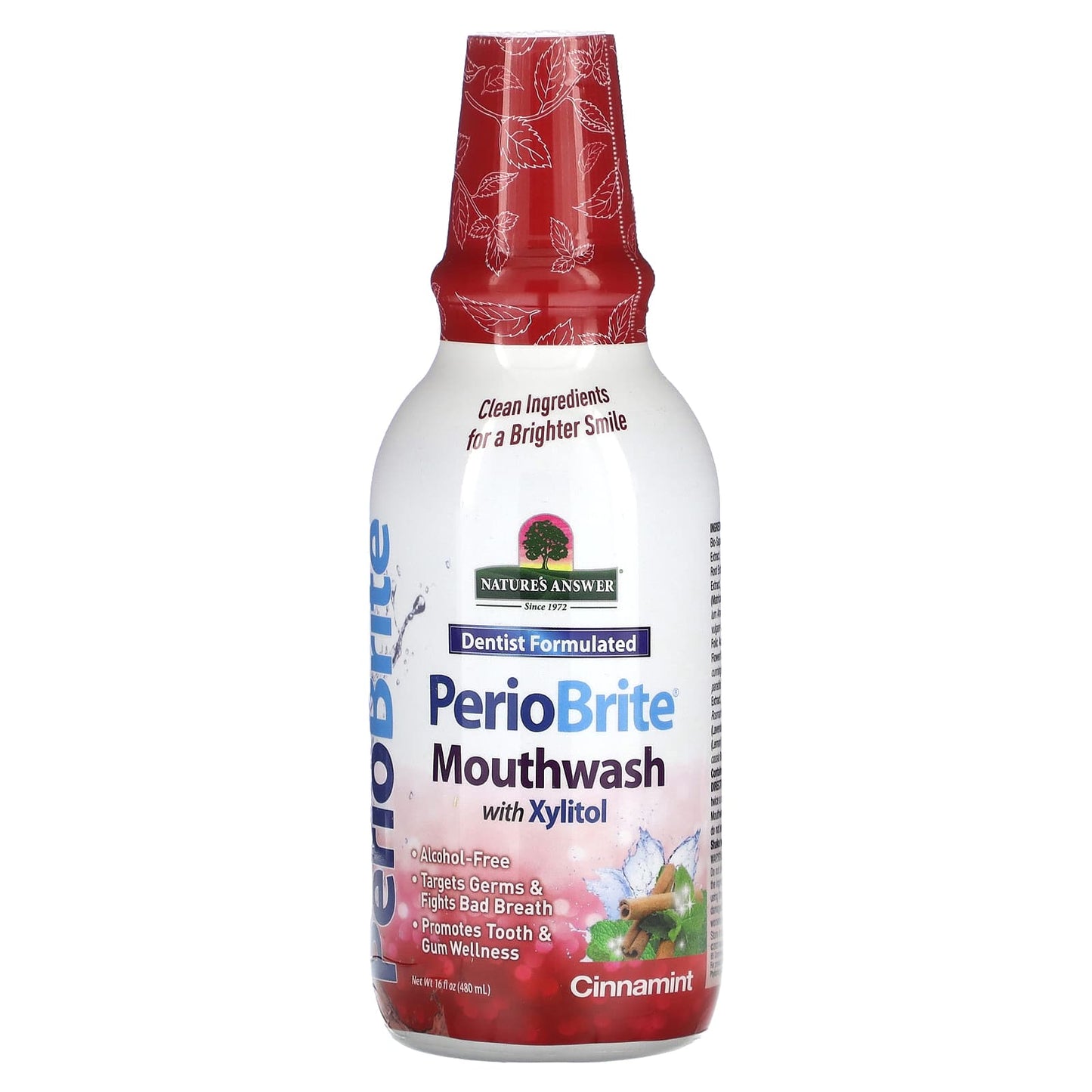 Nature's Answer, PerioBrite, Mouthwash with Xylitol, Cinnamint, 16 fl oz (480 ml) - Image 1