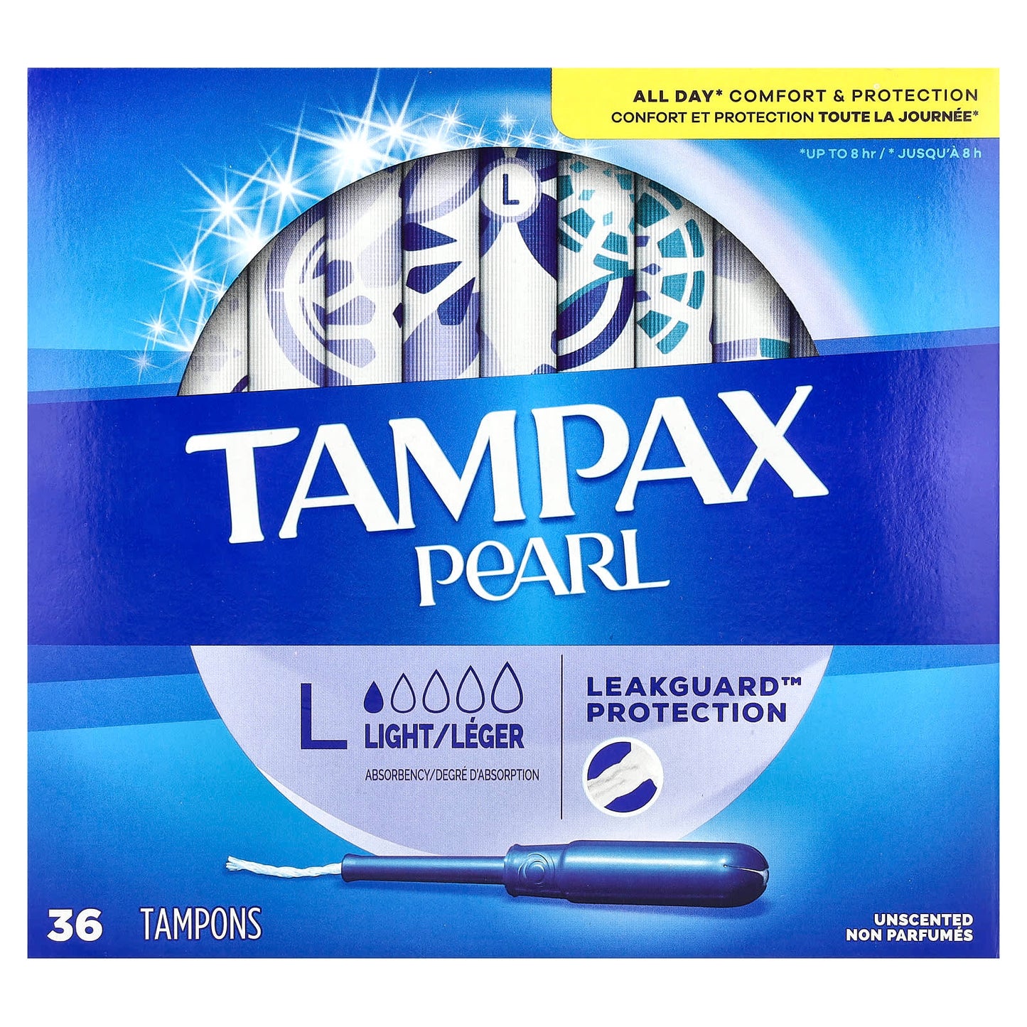 Tampax, Pearl, Light, Unscented, 36 Tampons - Image 1