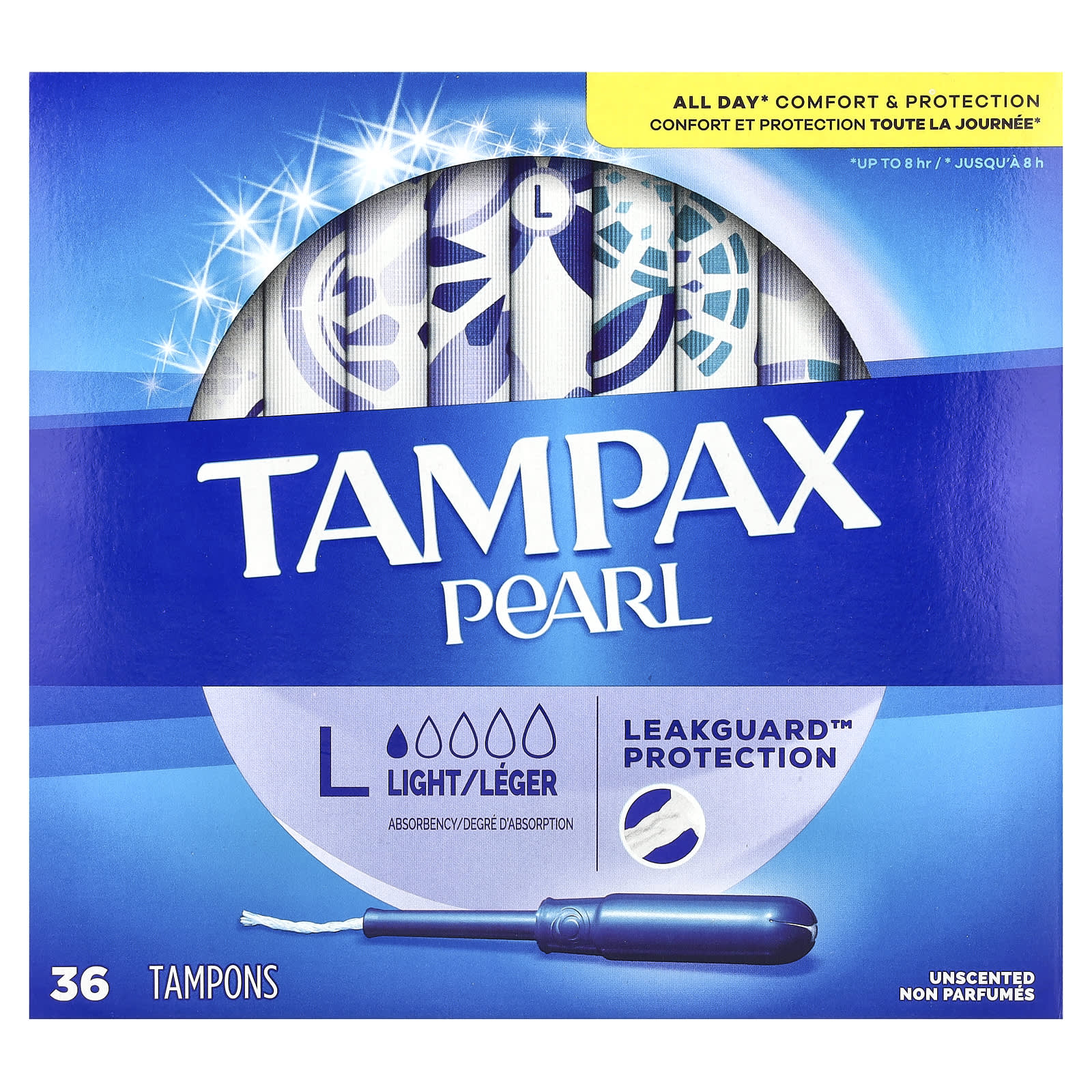 Tampax, Pearl, Light, Unscented, 36 Tampons - Image 1