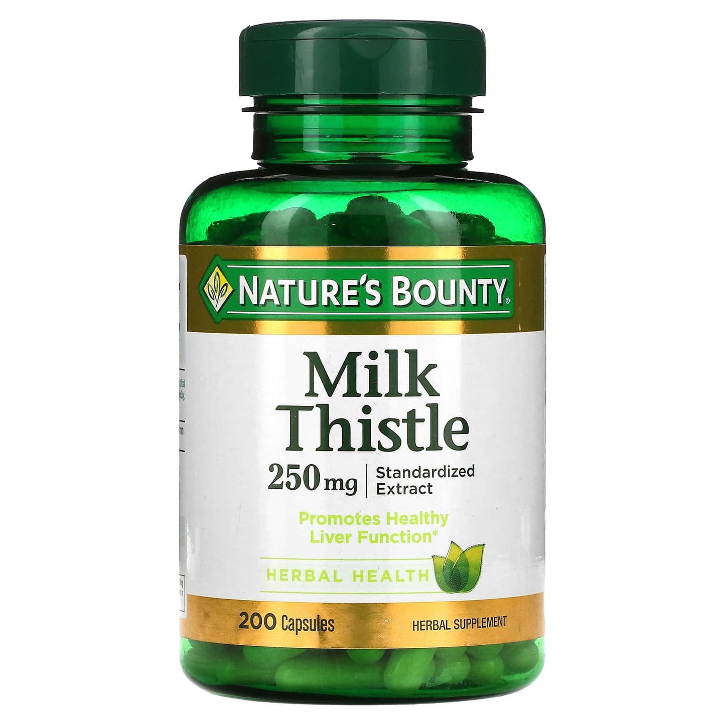Nature's Bounty, Milk Thistle, 250 mg, 200 Capsules - Image 1