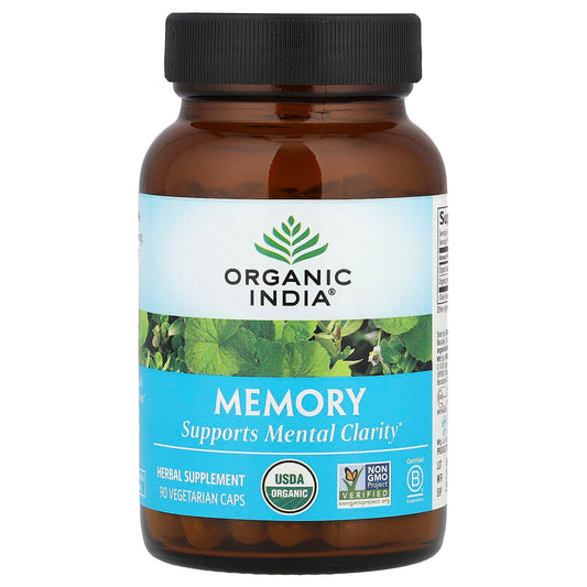 Organic India, Memory, 90 Vegetarian Caps - Image 1