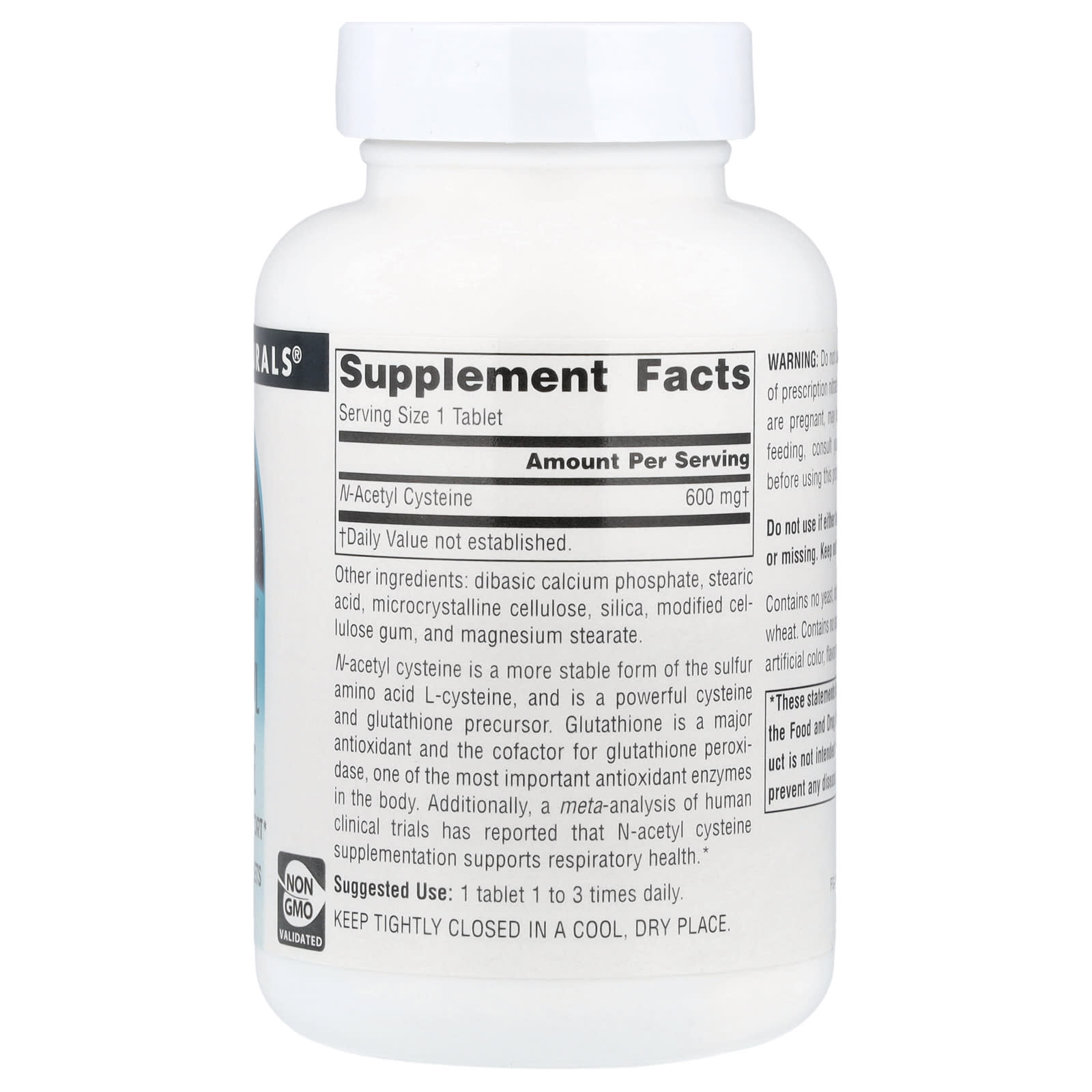 Source Naturals, N-Acetyl Cysteine, 600 mg, 120 Tablets - Image 2