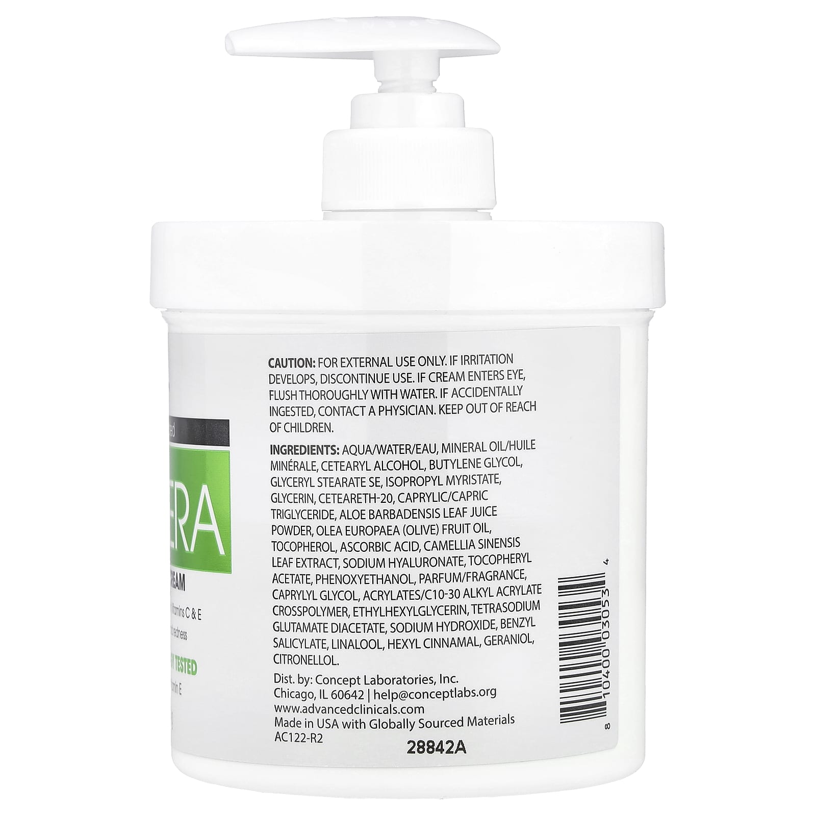 Soothe and Recover with Advanced Clinicals Aloe Vera Cream, 16 oz - Image 2