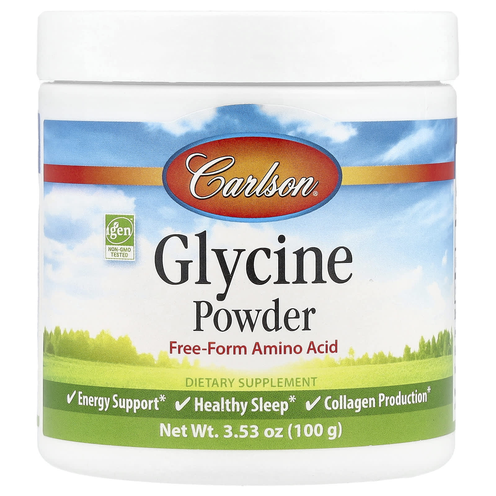Glycine Powder for Energy & Sleep - Non-GMO Tested - 100g - Image 1