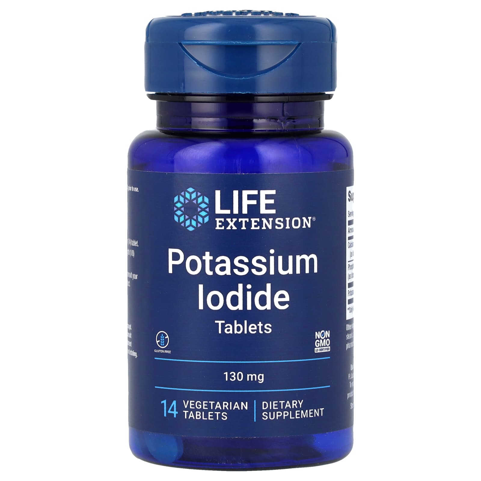 Life Extension, Potassium Iodide, 130 mg, 14 Vegetarian Tablets - Image 1