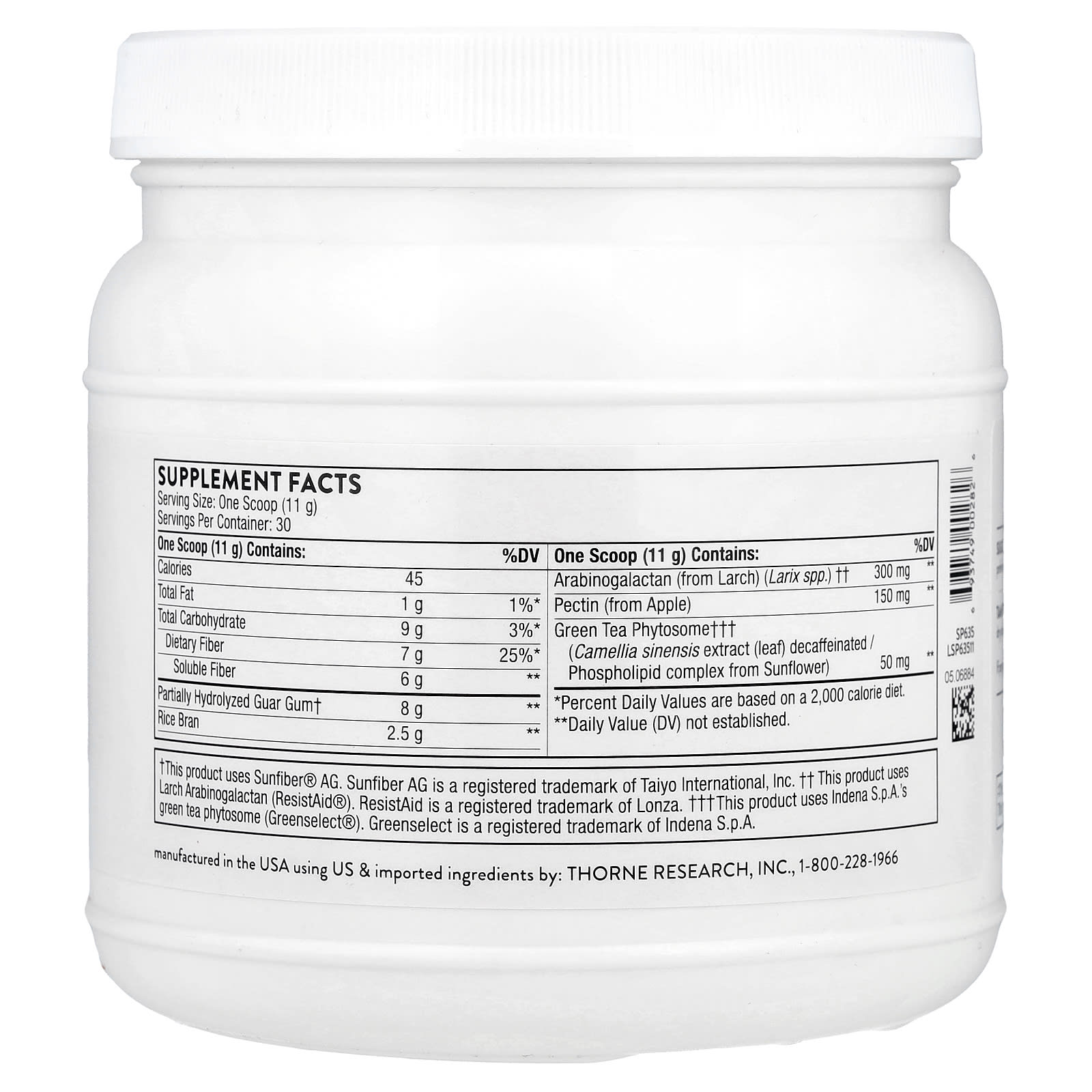 Thorne, FiberMend® Prebiotic, 11.6 oz (330 g) - Image 2