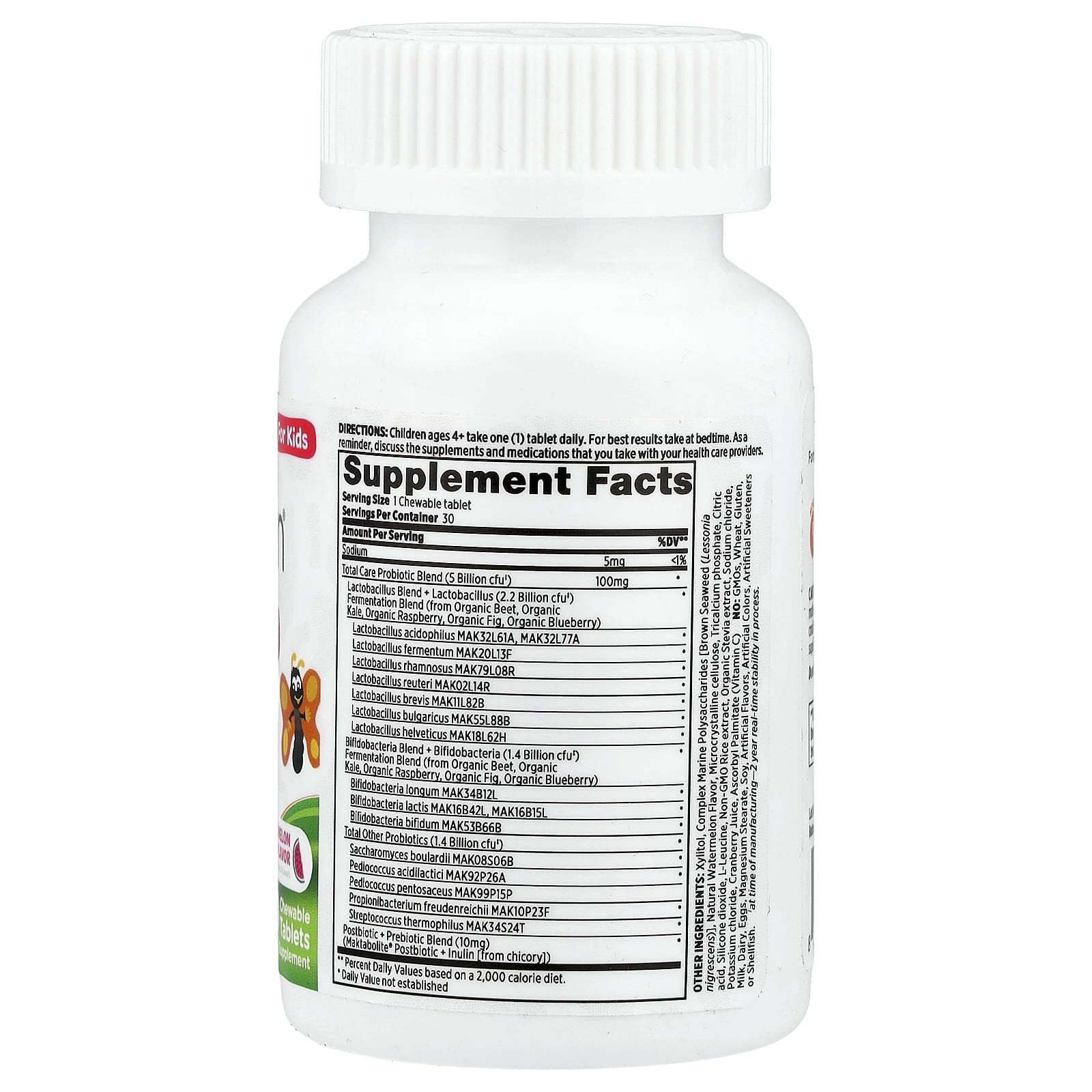 Probulin, For Kids, My Little Bugs™, Total Care Probiotic + Prebiotic & Postbiotic, Watermelon, 30 Chewable Tablets - Image 2