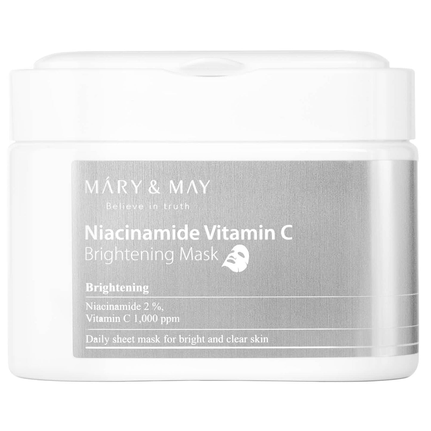 Mary & May, Niacinamide Vitamin C, Brightening Beauty Mask, 30 Sheets, 14.1 oz (400 g) - Image 1
