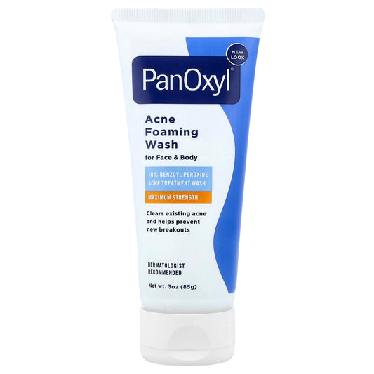 PanOxyl, Acne Foaming Wash For Face & Body, Maximum Strength, 3 oz (85 g) - Image 1