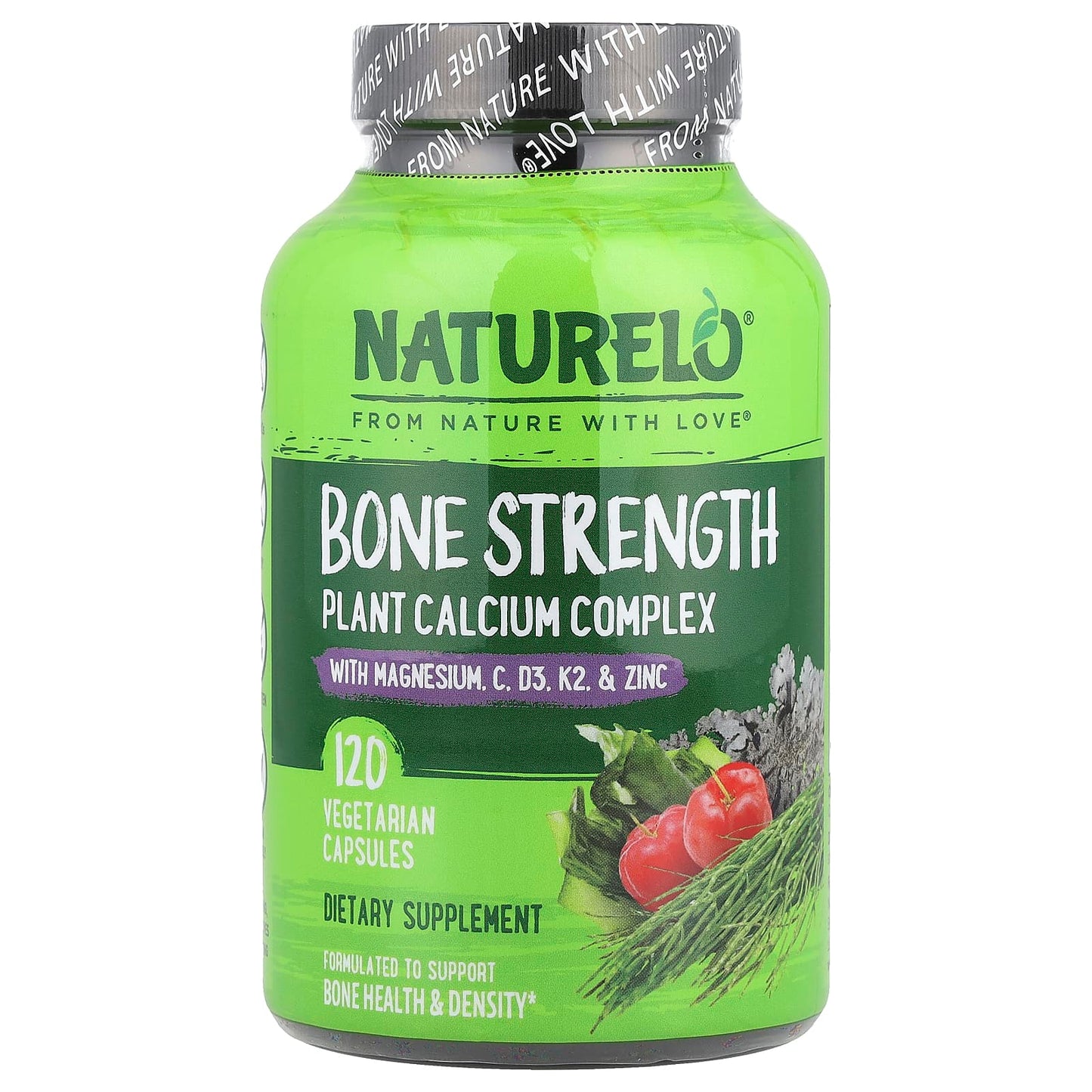 NATURELO, Bone Strength, Plant Calcium Complex, 120 Vegetarian Capsules - Image 1