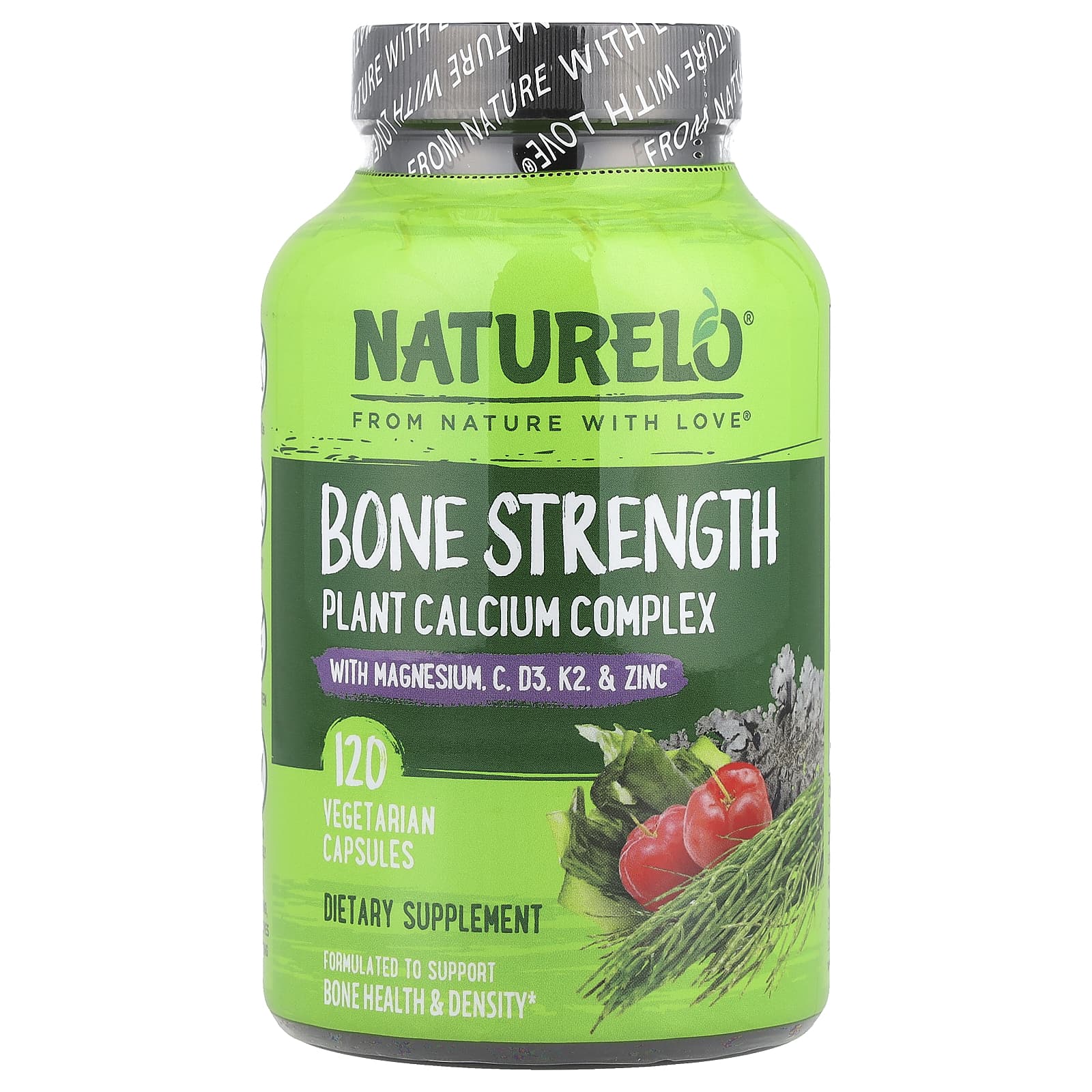 NATURELO, Bone Strength, Plant Calcium Complex, 120 Vegetarian Capsules - Image 1