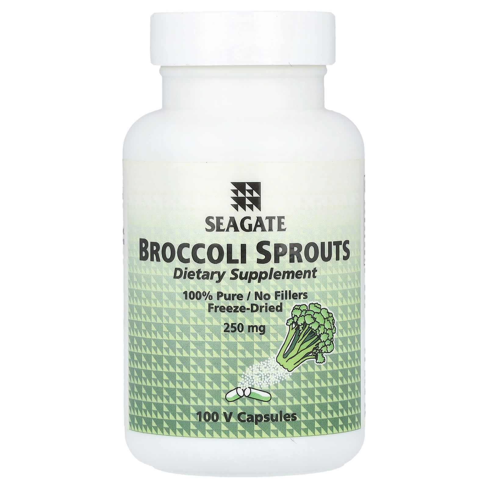 Seagate, Broccoli Sprouts, 250 mg, 100 V Capsules - Image 1