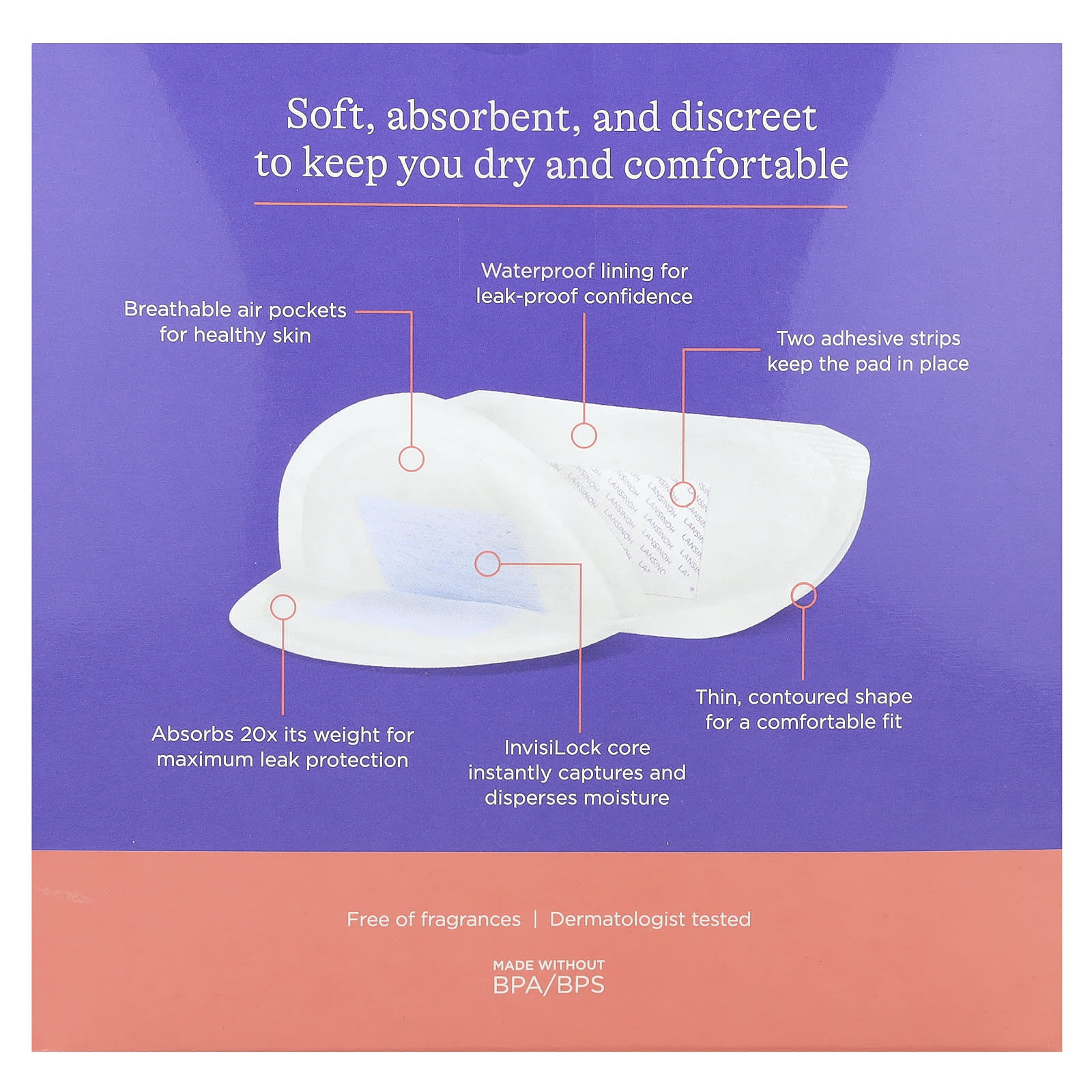 Lansinoh, Stay Dry Nursing Pads, 36 Individually Wrapped Pads - Image 2